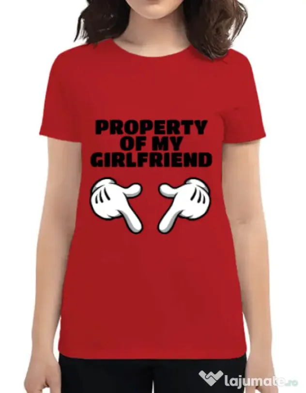 Tricou ADLER dama Property of my girlfriend Rosu