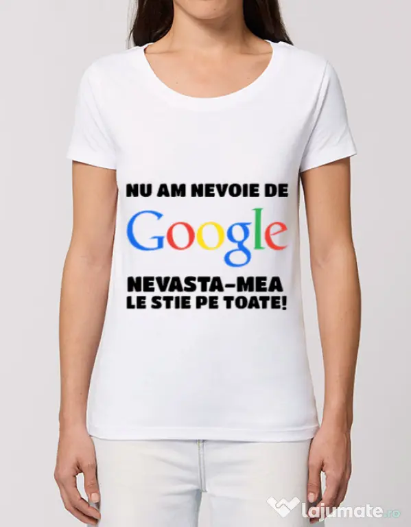 Tricou STANLEY STELLA dama Nu am nevoie de google Alb