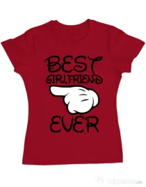 Tricou ADLER dama Best girlfriend ever Rosu