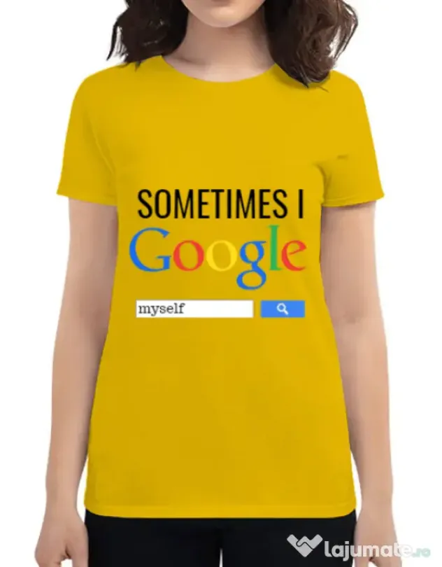 Tricou ADLER dama I google myself Galben