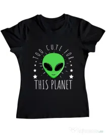 Tricou ADLER dama Too cute Negru
