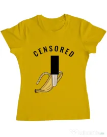 Tricou ADLER dama Censored Galben