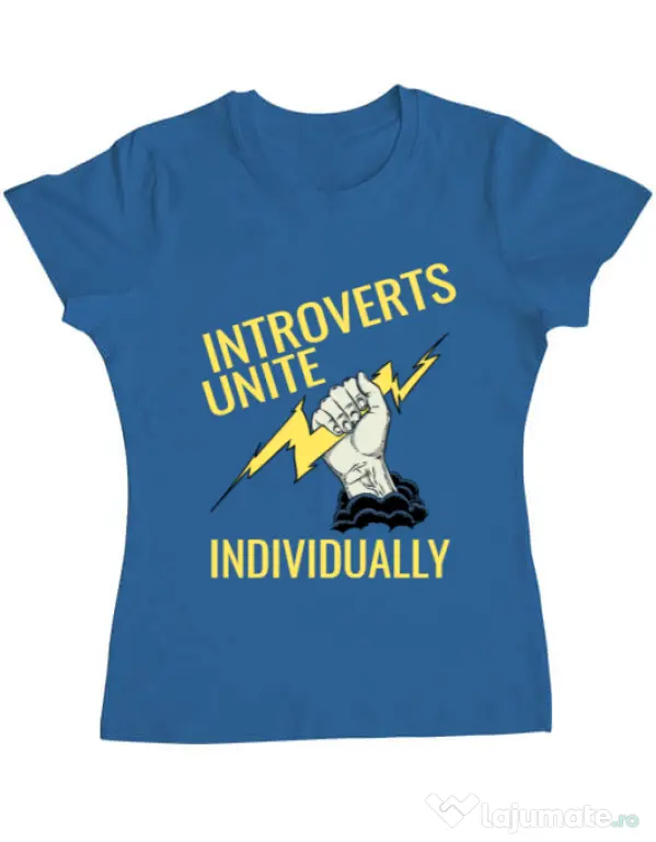 Tricou ADLER dama Introverts unite Albastru azuriu