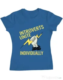 Tricou ADLER dama Introverts unite Albastru azuriu