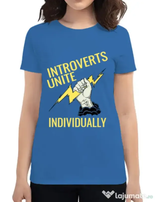 Tricou ADLER dama Introverts unite Albastru azuriu