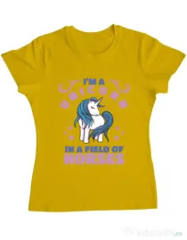 Tricou ADLER dama Just a unicorn Galben