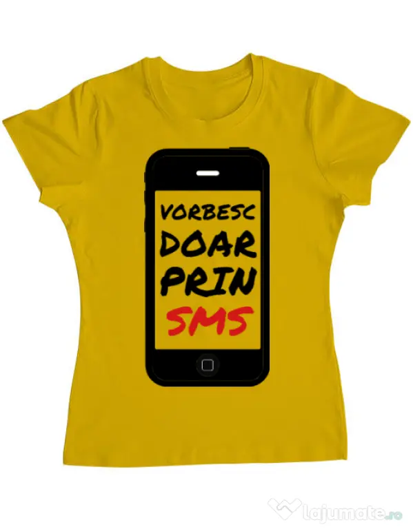 Tricou ADLER dama Vorbesc doar prin sms Galben