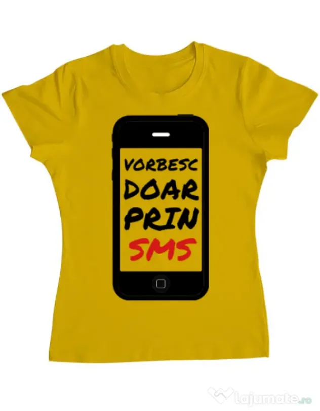 Tricou ADLER dama Vorbesc doar prin sms Galben