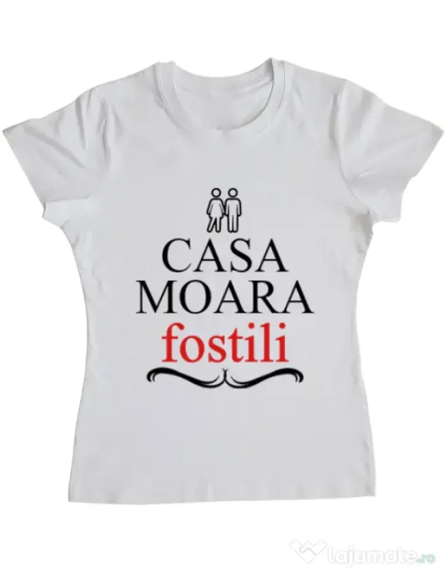 Tricou ADLER dama Casa moara fostili Alb