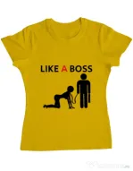 Tricou ADLER dama Like a boss Galben