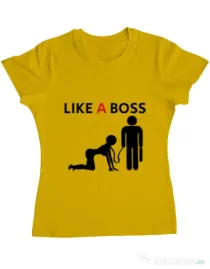 Tricou ADLER dama Like a boss Galben
