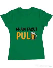 Tricou ADLER dama M-am facut pulbere Verde mediu