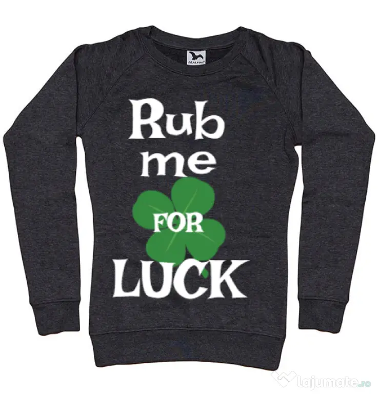 Bluza ADLER dama Rub me for luck Negru melanj