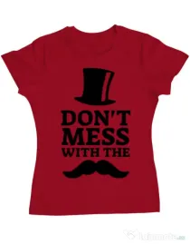 Tricou ADLER dama Do not mess with the moustache Rosu