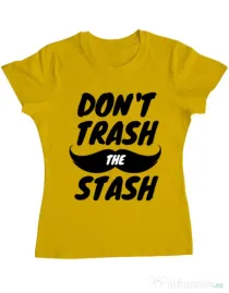 Tricou ADLER dama Do not trash the stash Galben