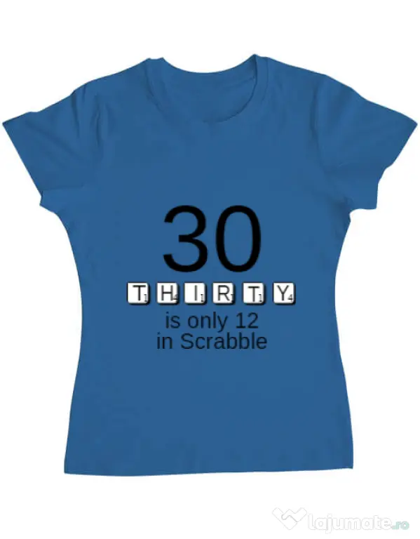 Tricou ADLER dama 30 in scrabble Albastru azuriu