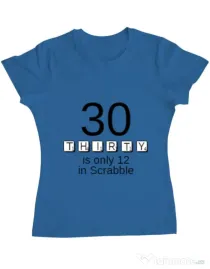 Tricou ADLER dama 30 in scrabble Albastru azuriu