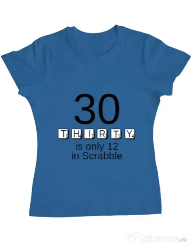 Tricou ADLER dama 30 in scrabble Albastru azuriu