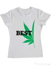 Tricou ADLER dama Best buds 1 Alb