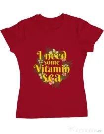 Tricou ADLER dama I need some vitamin sea Rosu