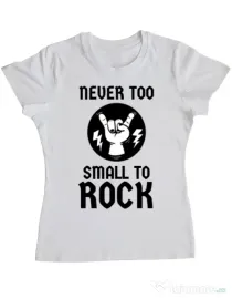 Tricou ADLER dama Never too small to rock Alb