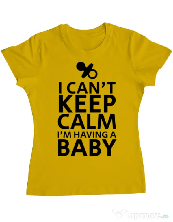 Tricou ADLER dama I am having a baby Galben