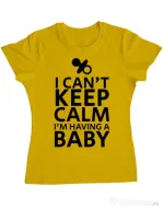 Tricou ADLER dama I am having a baby Galben
