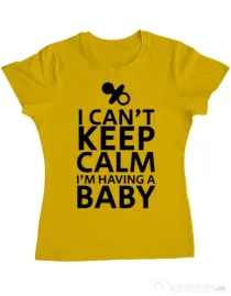 Tricou ADLER dama I am having a baby Galben