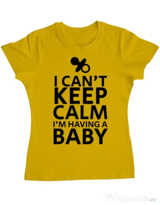 Tricou ADLER dama I am having a baby Galben