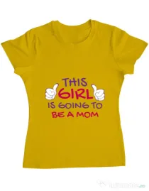 Tricou ADLER dama Future Mom Galben