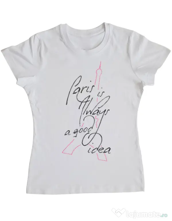Tricou ADLER dama Always paris Alb