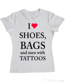 Tricou ADLER dama I love shoes Alb