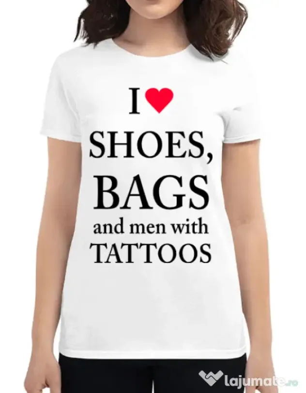 Tricou ADLER dama I love shoes Alb