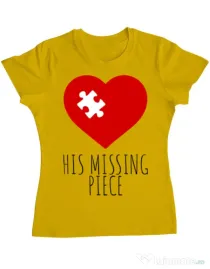 Tricou ADLER dama His missing piece Galben