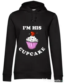 Hoodie dama cu gluga His cupcake Negru