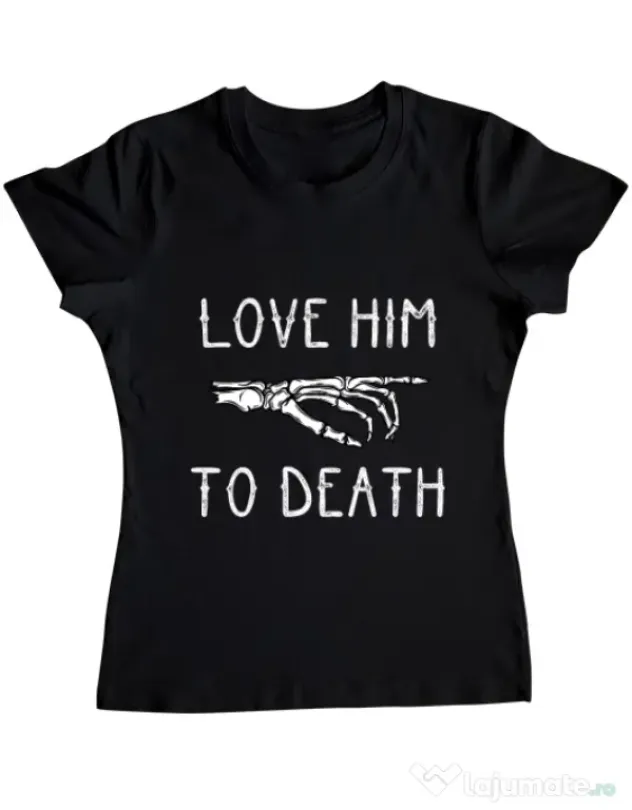 Tricou ADLER dama Love him to death Negru
