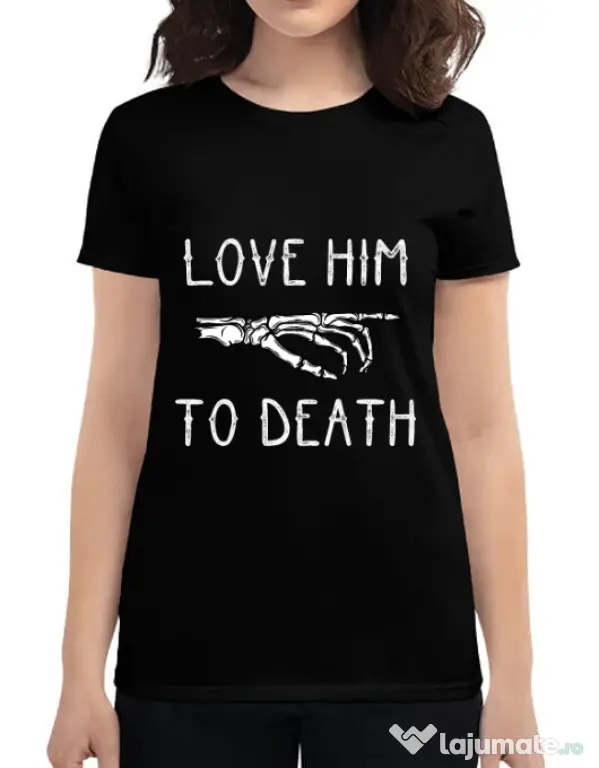 Tricou ADLER dama Love him to death Negru