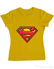 Tricou ADLER dama Superman Galben