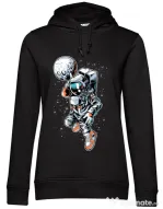 Hoodie dama cu gluga Astronaut Negru
