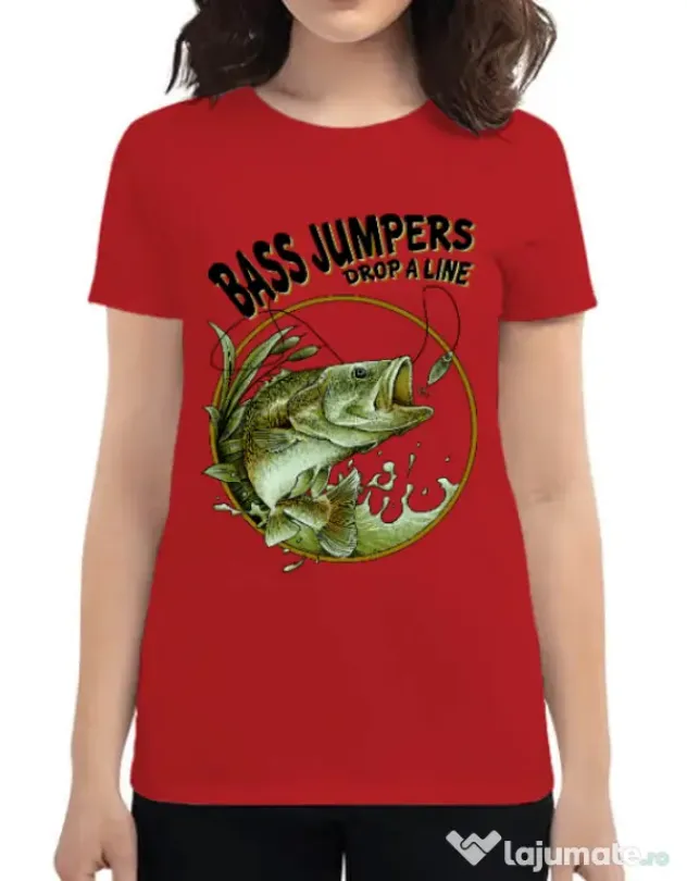 Tricou ADLER dama Bass jumpers drop a line Rosu