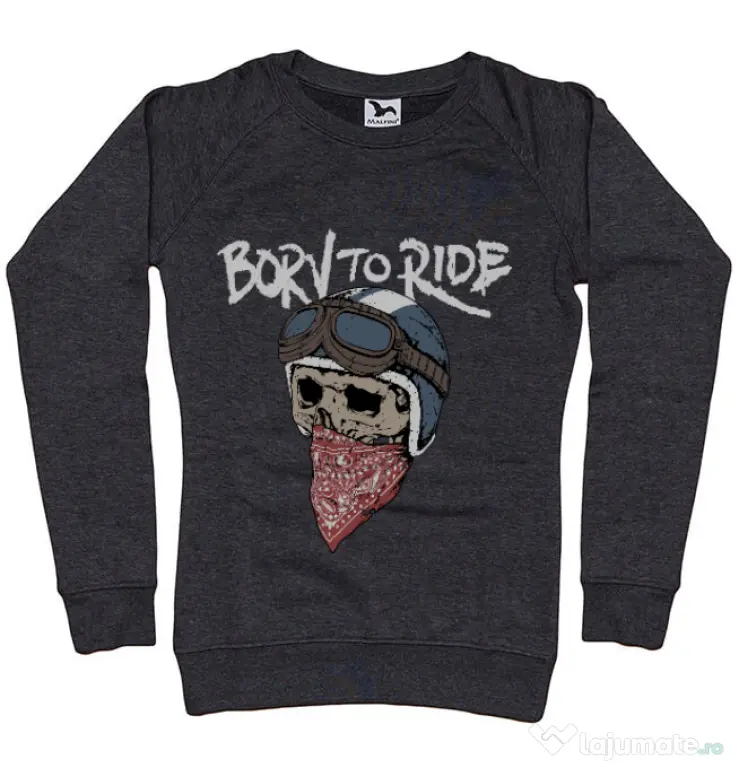 Bluza ADLER dama Born to ride Negru melanj