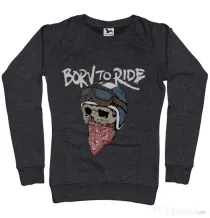 Bluza ADLER dama Born to ride Negru melanj