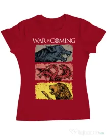 Tricou ADLER dama War is coming Rosu