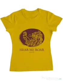 Tricou ADLER dama Hear me roar Galben