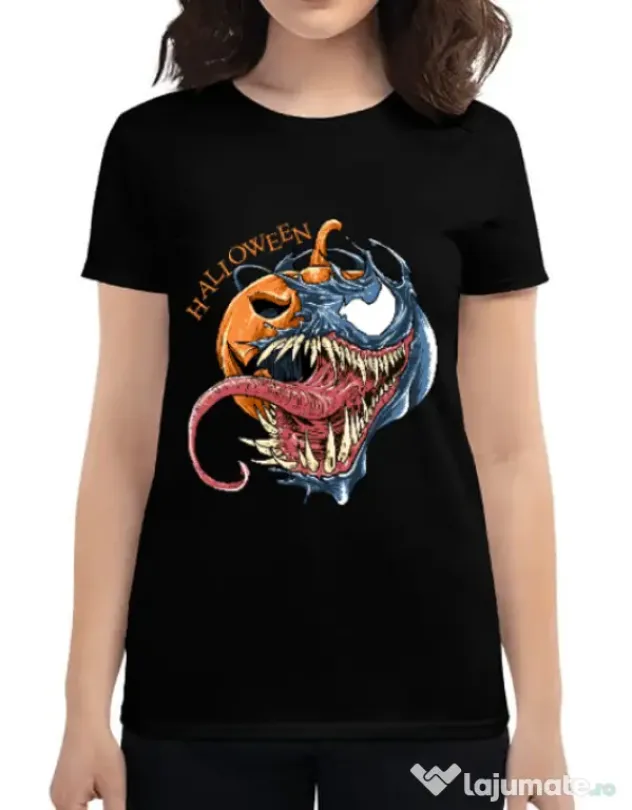 Tricou ADLER dama Halloween Venom Negru