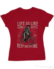 Tricou ADLER dama Keep moving Rosu