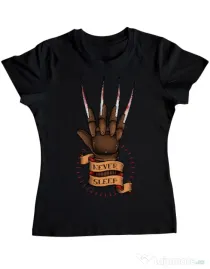 Tricou ADLER dama Never sleep Negru