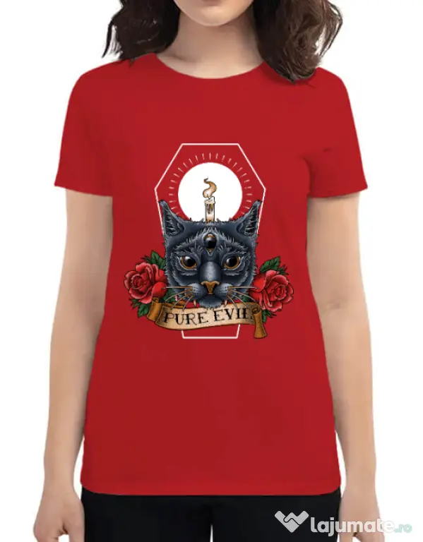 Tricou ADLER dama Pure evil Rosu