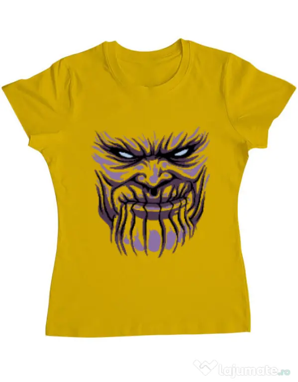 Tricou ADLER dama Thanos mask Galben