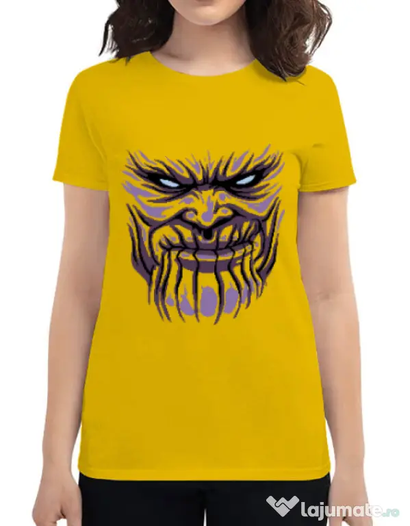 Tricou ADLER dama Thanos mask Galben